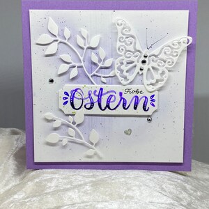 Karte zu Ostern, Osterkarte, handgeschrieben, Geldgeschenk