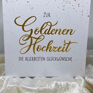 Handgeschriebene Karte zur goldenen Hochzeit, kein Digitaldruck, Karte, Geldgeschenk