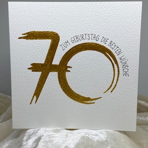 Geburtstagskarte, 70. Geburtstag, Handgemacht, Handgeschrieben, Geldgeschenk