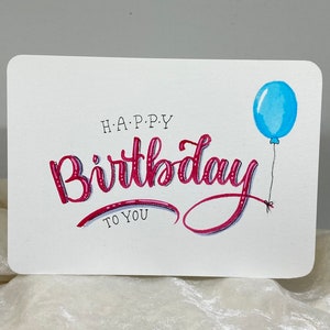 Karte A6, Happy Birthday, Geburtstag, Glückwunsch, Geschenk
