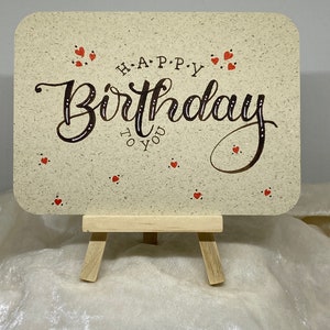 Happy Birthday, Geburtstagskarte, A6, Glückwunsch, Graspapierkarte