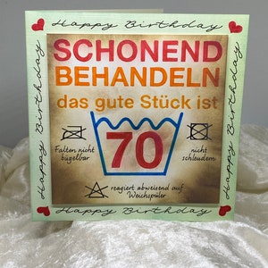 Geburtstagskarte, 70. Geburtstag, Geldgeschenk, Karte, Glückwunsch, Handgeschrieben