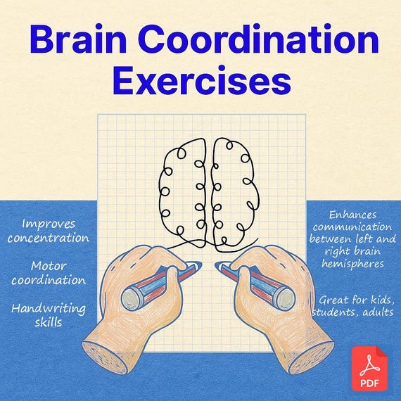 Neuro Gym Worksheets|dual Hand Coordination Worksheets: Brain