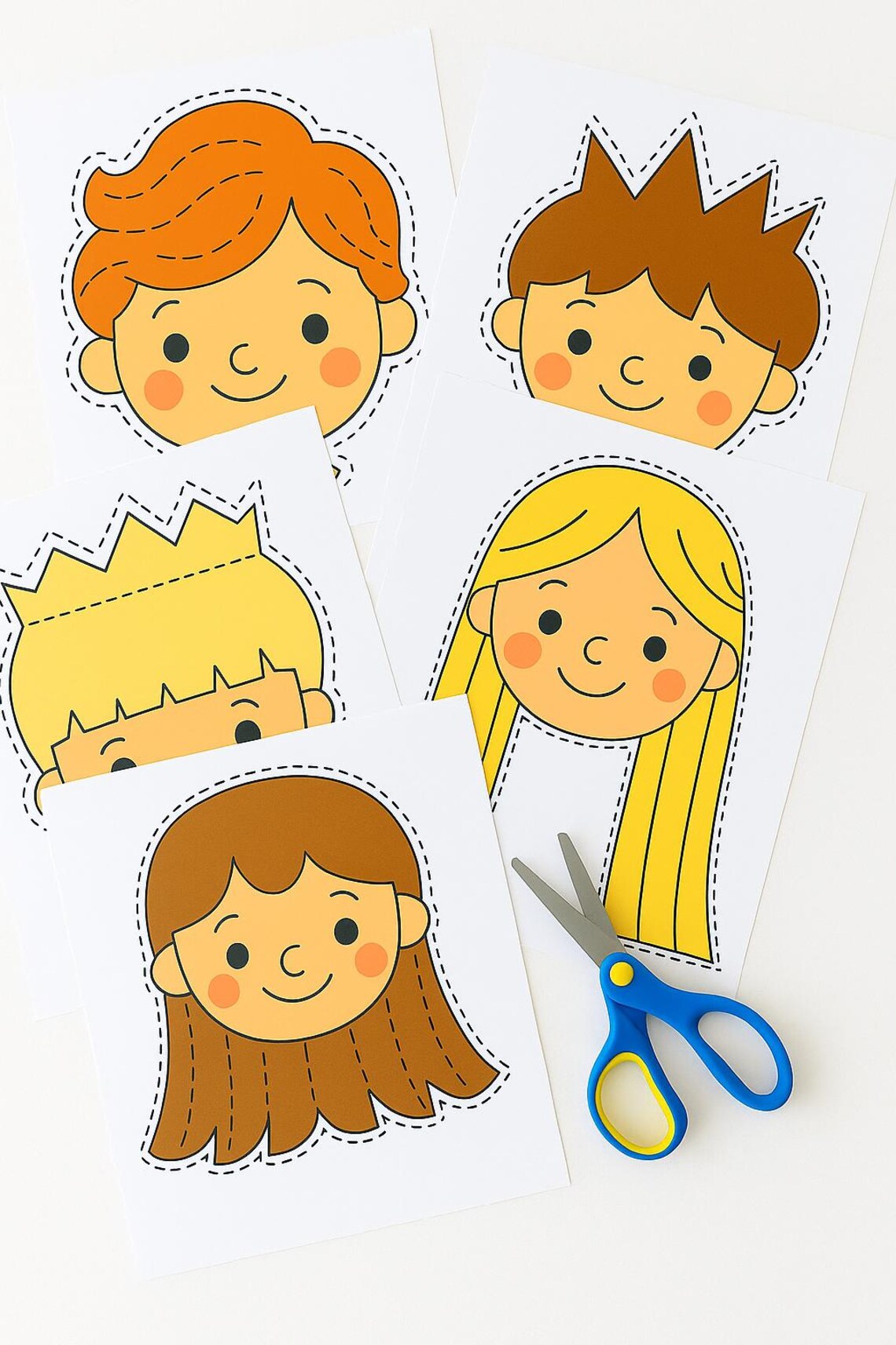 Kids Cutting Practice – Fine Motor Skills, Hairstyles (digital Download ...