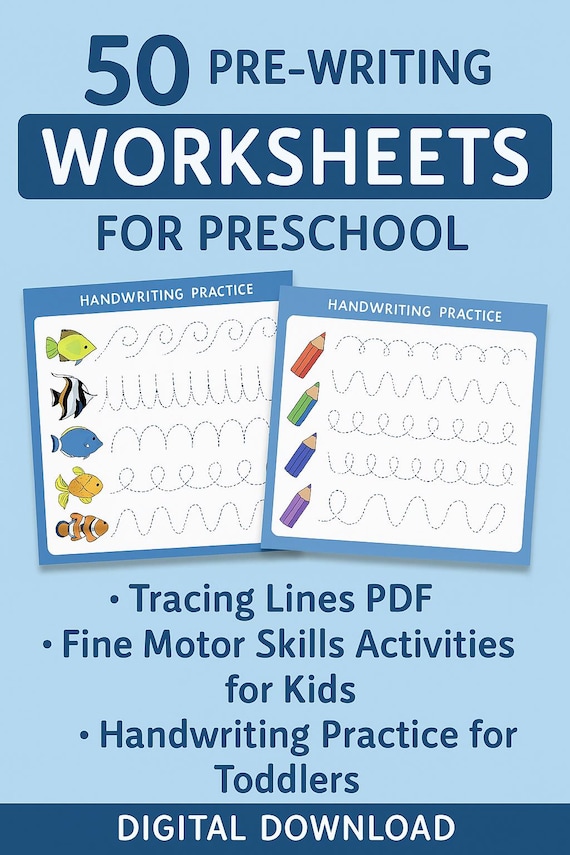 Preschool Tracing Worksheets | Fine Motor Skills (PDF)