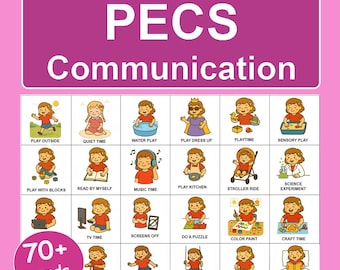 PECS Communication Cards for Girls: Visual Schedule (Printable PDF)