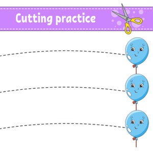 Cutting Worksheets for Kids – 40 Pages | Fine Motor Skills | Preschool Scissor Activities | Printable PDF image 2