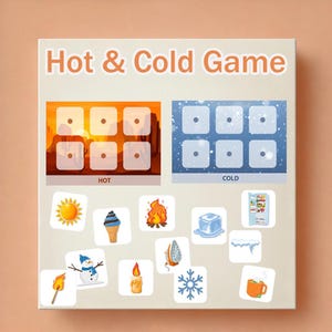 Hot and Cold Sorting Game | Montessori Activities for Toddlers | Educational Cards | Sorting Activities for Kids | Printable Game