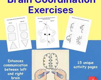 Neuro Gym Worksheets|Dual Hand Coordination Worksheets: Brain Training Games for Kids (PDF)| Mirror Drawing| Two Hand Drawing