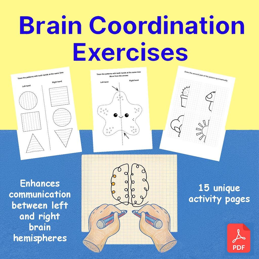 Neuro Gym Worksheets|dual Hand Coordination Worksheets: Brain