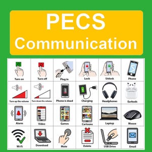 PECS Communication Cards for Kids | Visual Support | First-Then, Daily Routines| Tech Vocabulary| Autism| Special Education| Speech Therapy