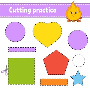 Cutting Worksheets for Kids – 40 Pages | Fine Motor Skills | Preschool Scissor Activities | Printable PDF image 4