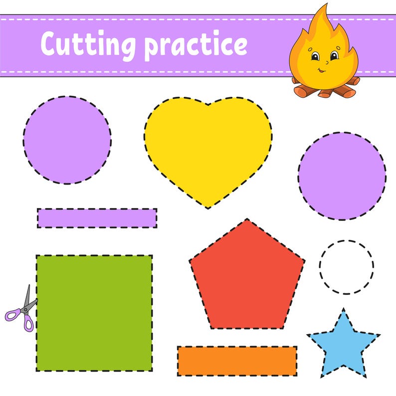 Cutting Worksheets for Kids – 40 Pages | Fine Motor Skills | Preschool Scissor Activities | Printable PDF image 4