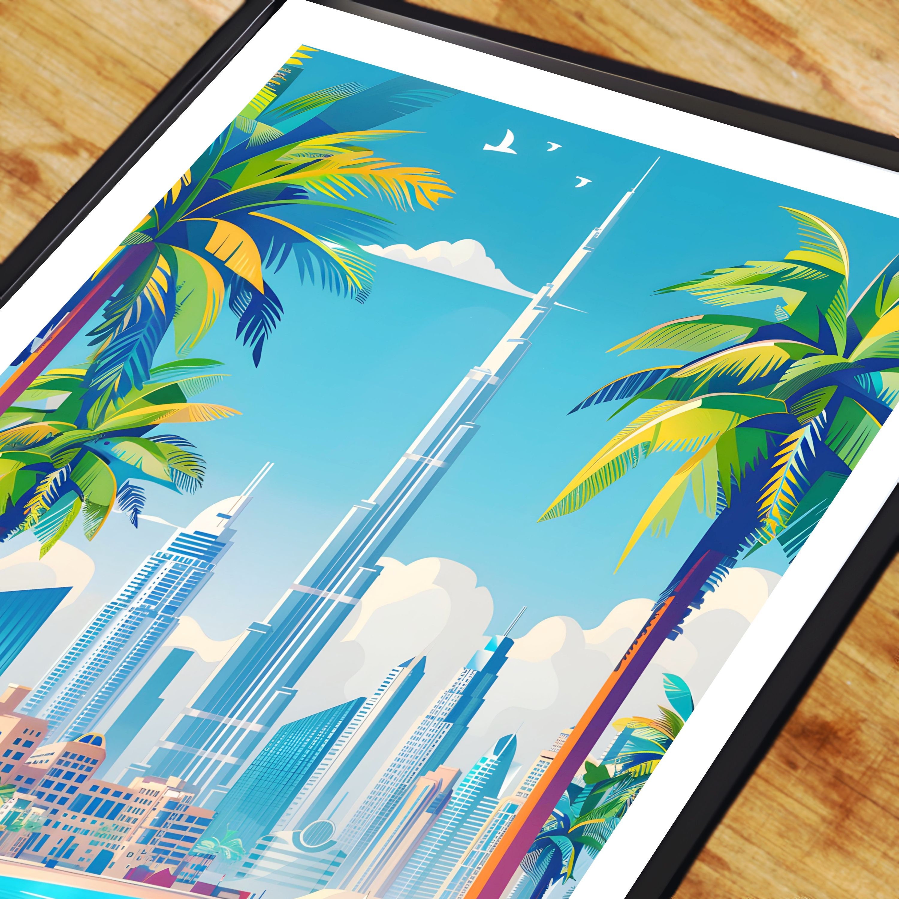 Dubai Skyline Print Wall Art Dubai Wall Hanging Home Décor Dubai Gift