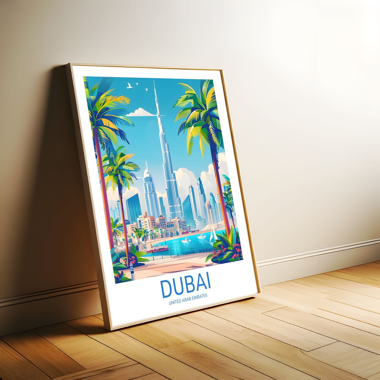Dubai Skyline Print Wall Art Dubai Wall Hanging Home Décor Dubai Gift