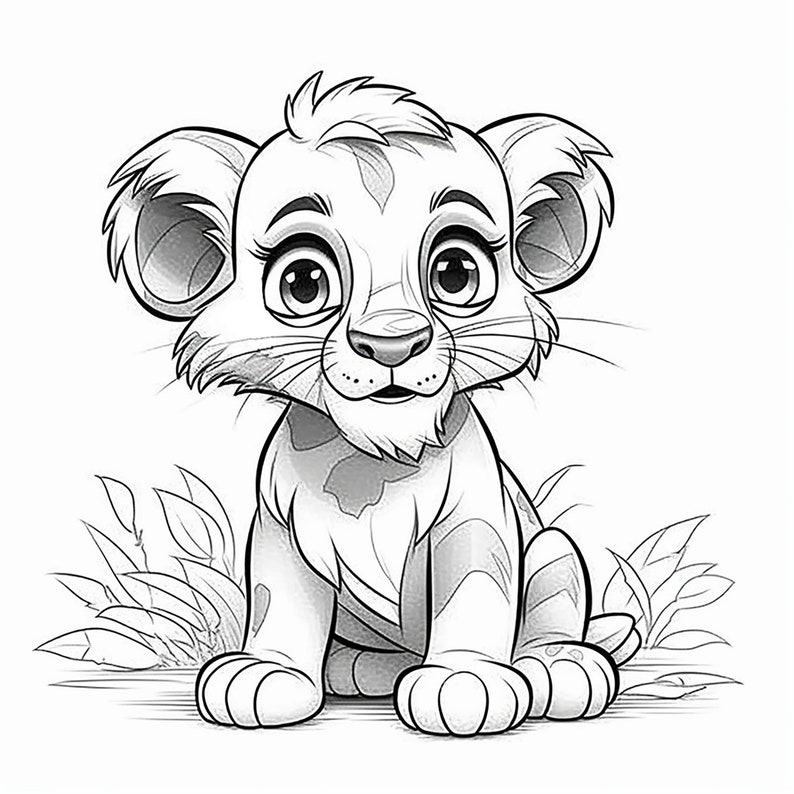 Lion cub coloring page, lion cub, coloring page