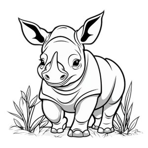 Baby Rhino coloring page, Baby Rhino, Coloring Page, Rhinoceros