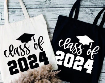 Class of 2024 Canvas Tote Bag, Congratulations Gift College Grad Tote Bag, Custom Tote Bag, College Merch, Seniors 2024, Graduation Favors