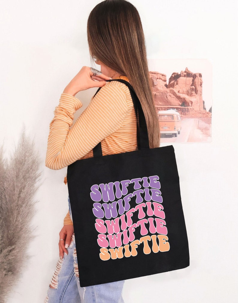 Swiftie Canvas Tote Bag, Taylor Swift Lover, Taylor Swift Tote Bag, Swiftie Tote Bag, Taylor Swift Gift, Swiftie Gifts, Taylor Swiftie Merch image 2