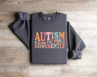 自閉症は世界を違った目で見る svg、メンタルヘルス、神経多様性、ASD、ADHD、ADD、身体、作業、療法、特殊、行動