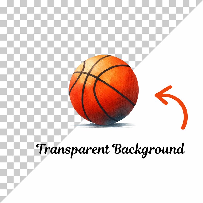 Watercolor Basketball Clipart – 12 PNG Sports Graphics (digital ...