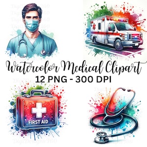 Get Creative with Watercolor Medical Clipart: Perfect for Doctors & Nurses