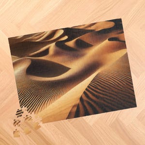 Moeilijke puzzel, landschap met zandduinen, perfect voor uitdagende familiespelavonden, uniek cadeau voor puzzelliefhebbers