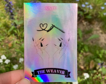 The Weaver Holographic Tarot Card Crochet Vinyl Sticker | Witchy Laptop Sticker, Water Bottle Decal, Witchy Gifts