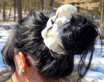 Enchanting Tresses Crochet Hair Scrunchie | Handmade, Cottagecore, Festival, Boho, Hippie, Witchy Gifts |