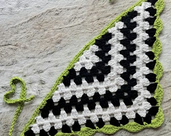 Strange and Unusual Crochet Hair Bandana | Spooky Fall Cottagecore Halloween Headscarf | Witchy Gift, Handmade, Soft Cotton, Free Shipping