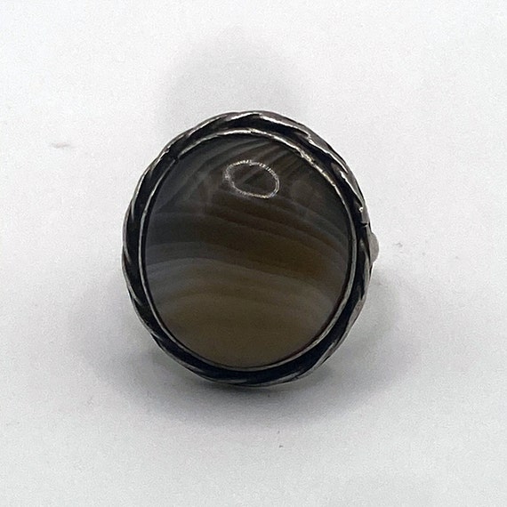 African Botswana Agate Ring in Silver - image 6