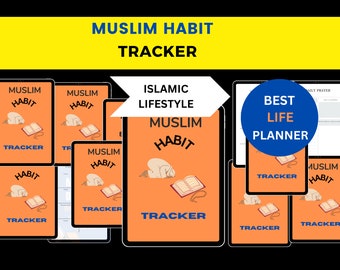 Muslim Habit Tracker, Best Printable Muslim Habit Planner, New Muslim Habit Journal, Islamic Planner