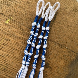 Letras hebraicas YHVH Tzitzits borlas para homens e mulheres
