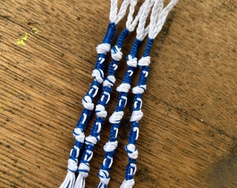 Borlas de tzitzits con letras hebreas de algodón YHVH para hombres y mujeres
