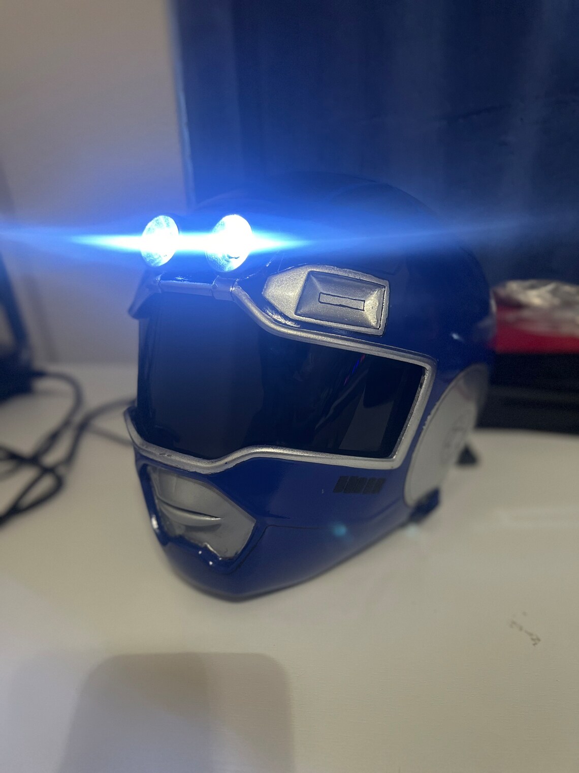 Power Rangers Turbo Blue Custom Helmet - Etsy