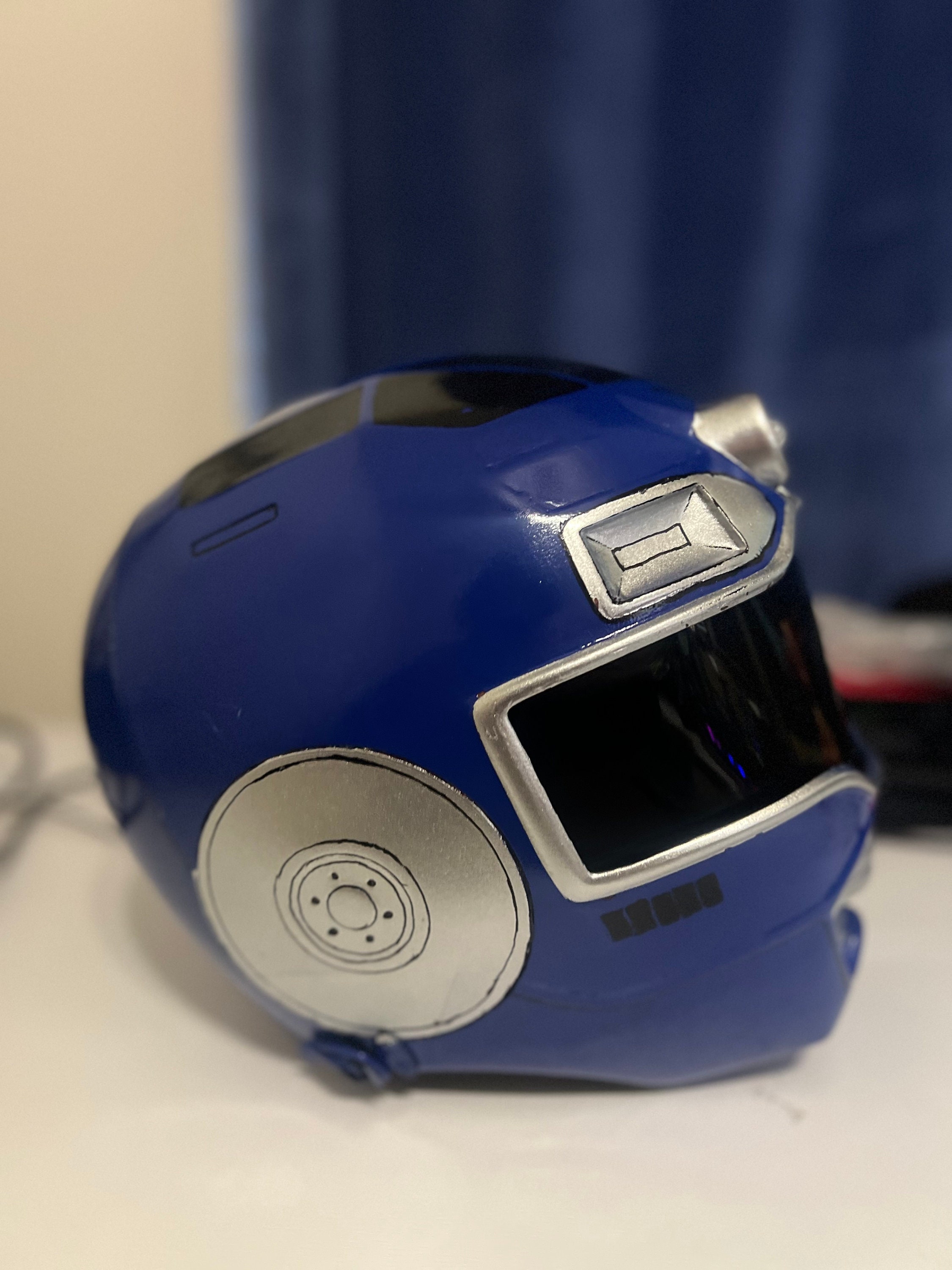 Power Rangers Turbo Blue Custom Helmet - Etsy