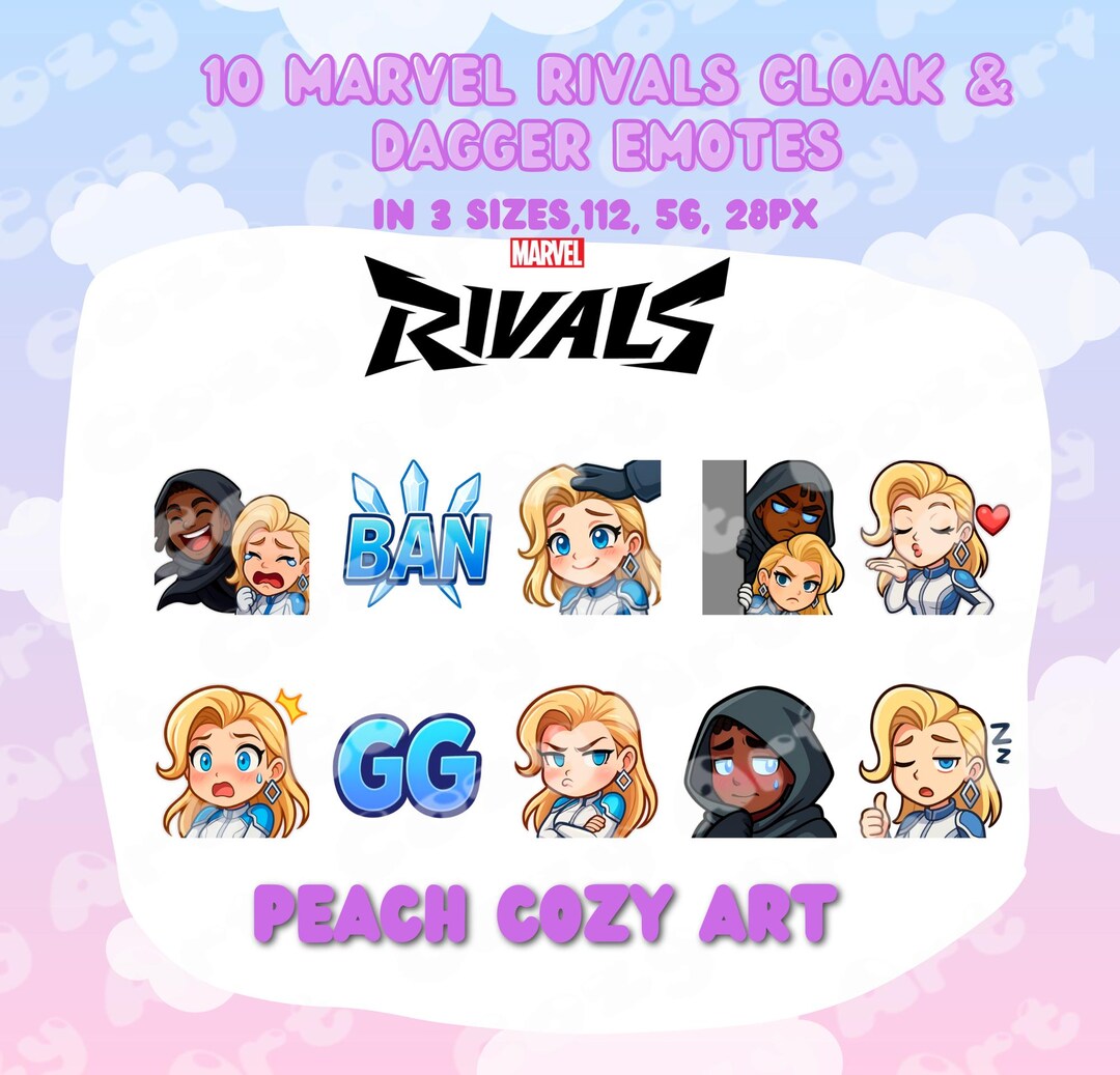 Israel Marvel Rivals Marvel Rivals Cloak & Dagger Emotes | Chibi | Twitch Emotes | Discord ...