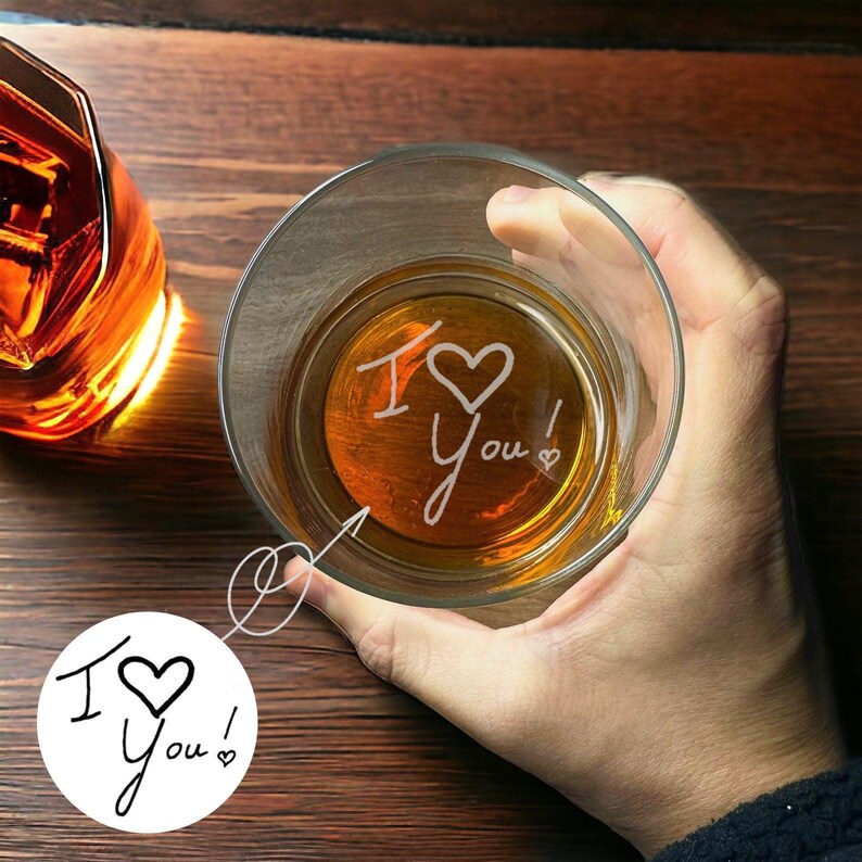 Personalized Handwriting Whiskey Glass