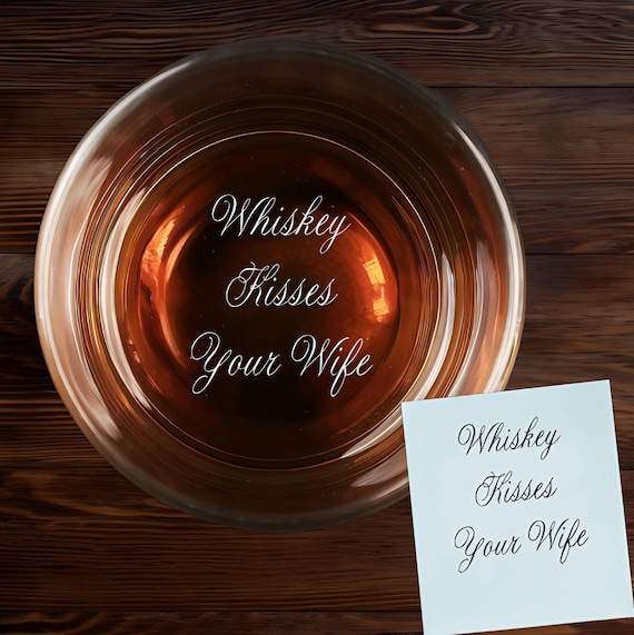 Personalized Handwriting Christmas Gift - Custom Engraved Rock Glass - Signature Whiskey Glass for Dad