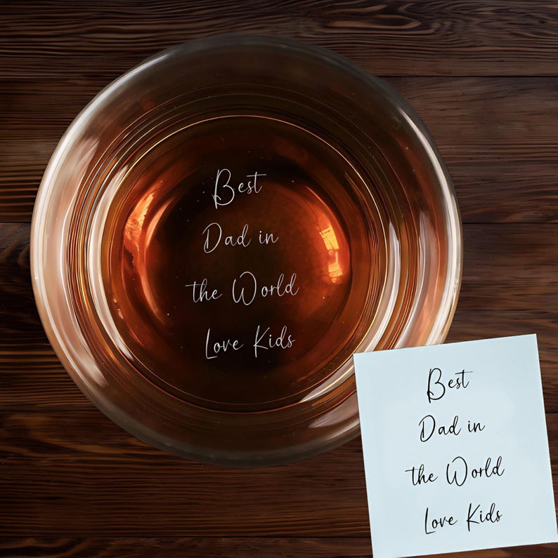 Personalized Handwriting Whiskey Glass - Engrave Your Handwritten Message on Bottom Rock Glass - Mother's Day Gifts