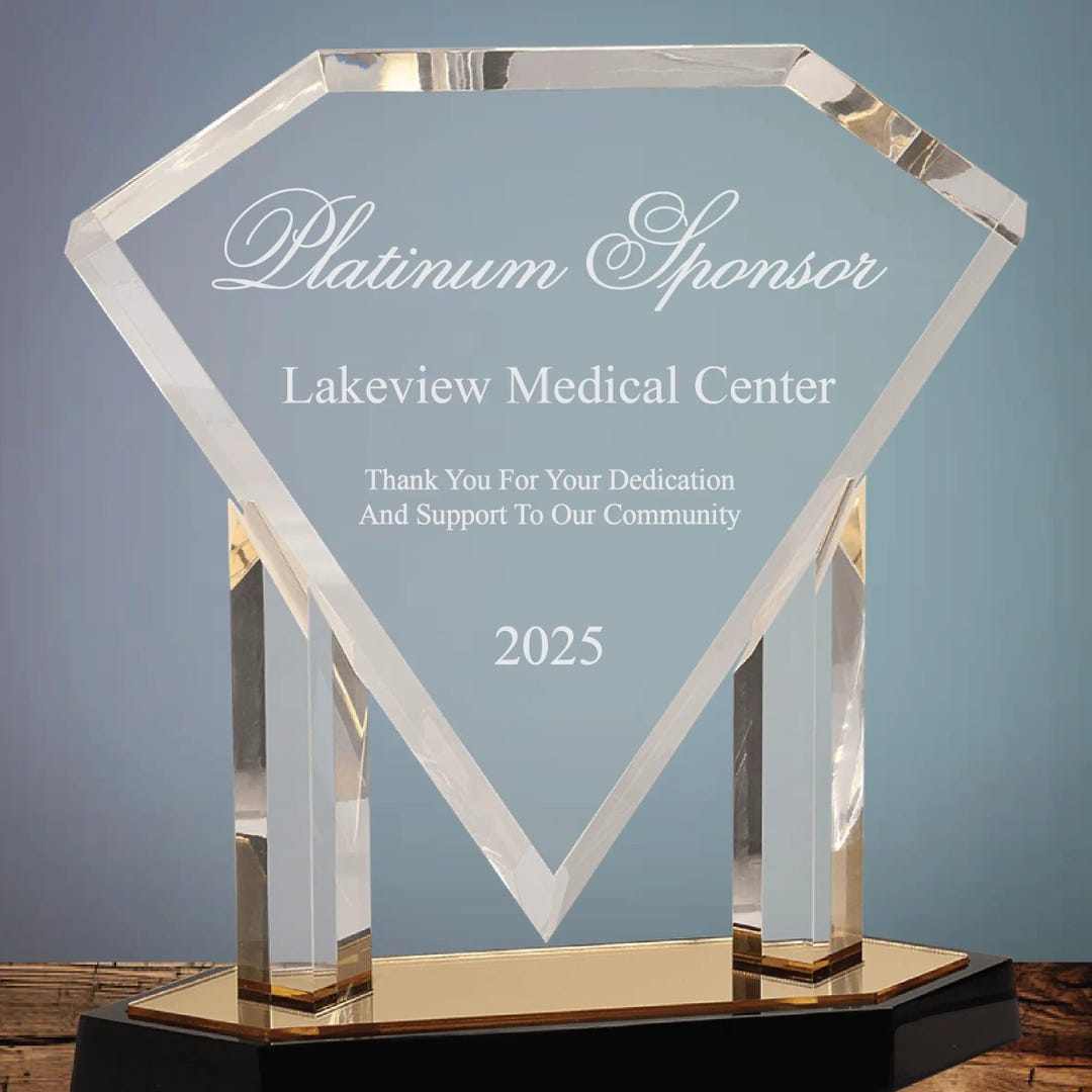 Personalized Floating Diamond Acrylic Standing Award, Custom Engraved ...