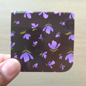 Purple Flowers Magnetic Bookmark: Handmade Floral Reader Gift
