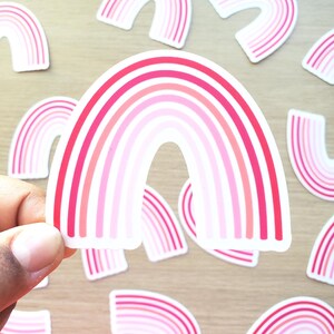 Clear Pink Rainbow Sticker (3 x 2.5in)