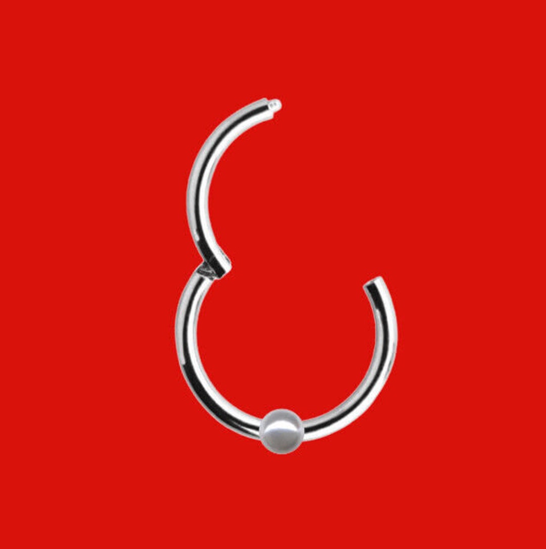 Piercing Clicker 8 Mm I Real 585 / 14 Ct White Gold I Pearl I Nose Eye Ear Lip Chest I Intimate