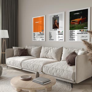 Juego de 3 pósteres del álbum Frank Ocean, decoración del hogar, arte mural musical, descarga digital, merchandising, rubio, naranja Chanel, nostalgia, póster musical