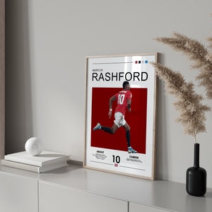 Marcus Rashford Poster, Man U Football Print, Sports Poster, Football Poster, Soccer Wall Art Gift, Rashford  (Digital Download)