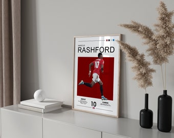 Marcus Rashford Poster, Man U Football Print, Sport Poster, Voetbal Poster, Voetbal Wall Art Gift, Rashford (digitale download)