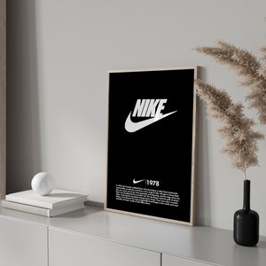 Nike Evolution digitale printset Op Nike geïnspireerde logogeschiedenisposters Perfect cadeau voor vriend Hypebeast-kunst Thuiskantoor decor afbeelding 4