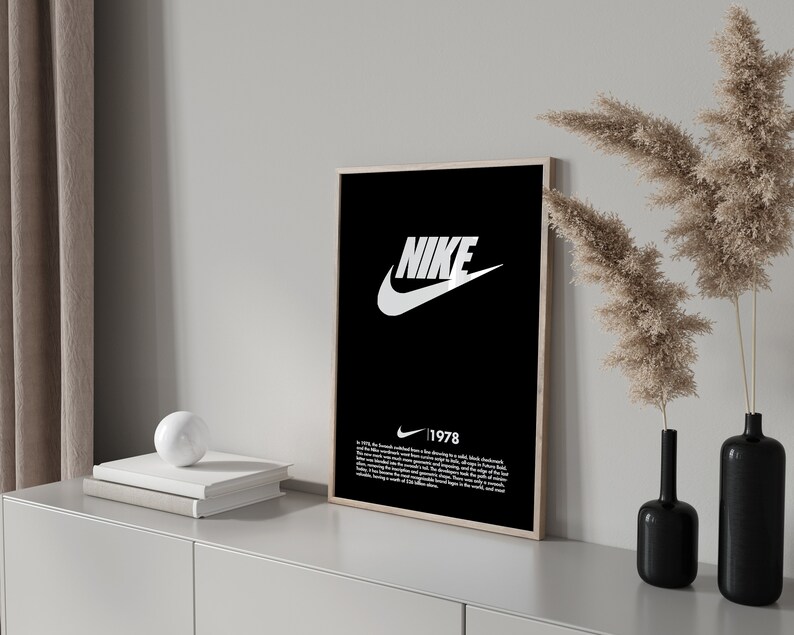 Nike Evolution digitale printset Op Nike geïnspireerde logogeschiedenisposters Perfect cadeau voor vriend Hypebeast-kunst Thuiskantoor decor afbeelding 4