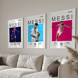 Lionel Messi set of 3 Poster, Argentine Football Print, Sports Poster, Football Poster, Soccer Wall Art Gift, Messi  (Digital Download)